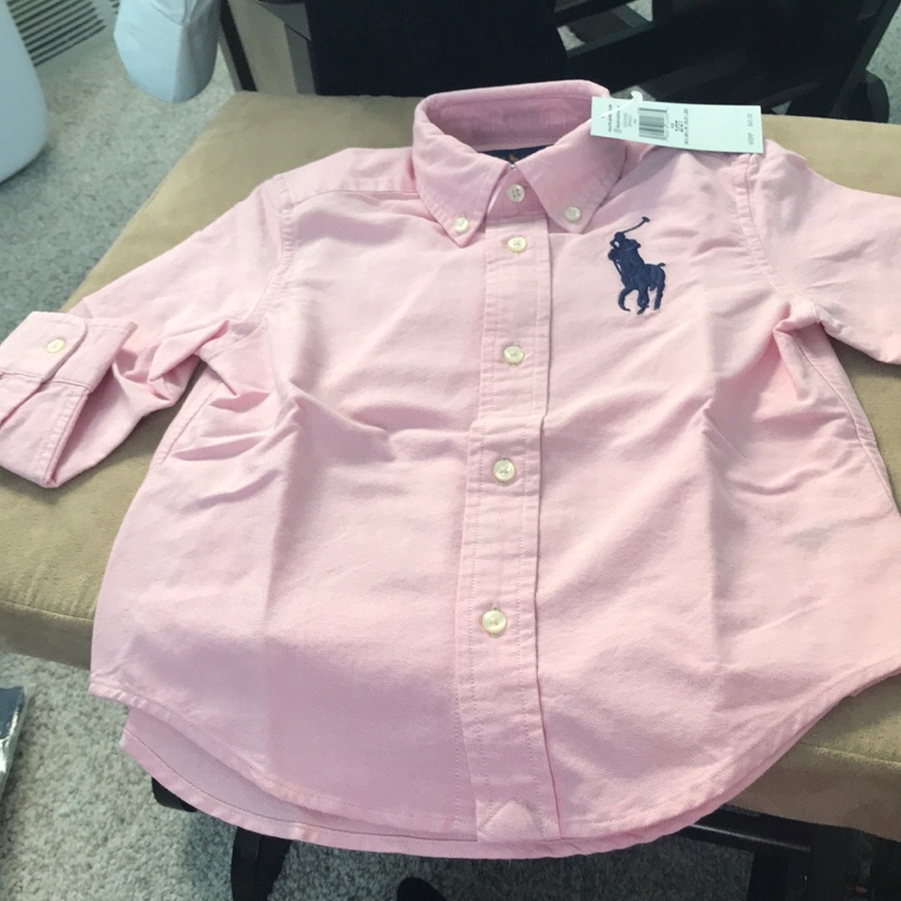 Brand new ralph lauren pink button down shirt